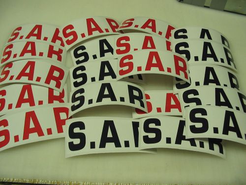 S.A.R. SAR Search &amp; Rescue DECAL LOT Black &amp; Red Huge Sticker Wholesale lot