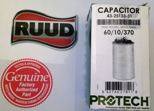 Rheem ruud protech capacitor 10+60 uf 370 43-25133-31 for sale