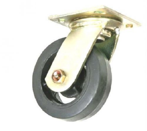 Set of 4 dumpster  casters with black mold-on rubber on steel 6&#034; x 2&#034; 500# cap. for sale