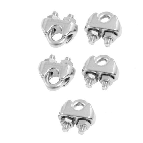 GIFT 5 Pcs 304 Stainless Steel Saddle Clamp Cable Clip for Wire Rope