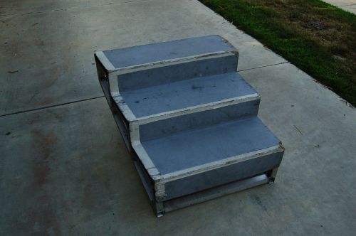 3 step platform stage ladder aluminum stairs truck trailer semi stairway 24&#034;high for sale