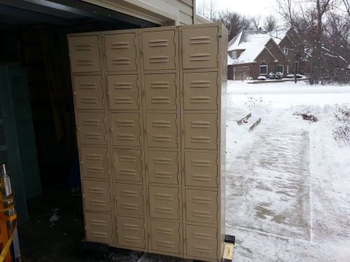 24 unit door lockers 6 tier 4 columns brown steel storage bin lock shelf shelves for sale