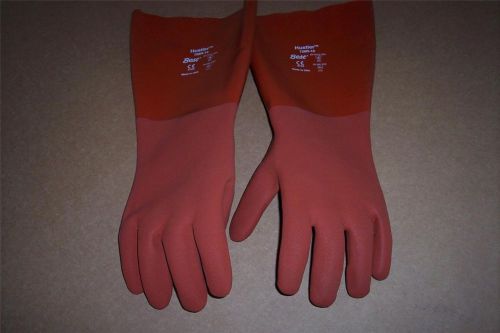 Pvc coated gloves best-hustler v6b-728r-10 gauntlet style orange / large new for sale