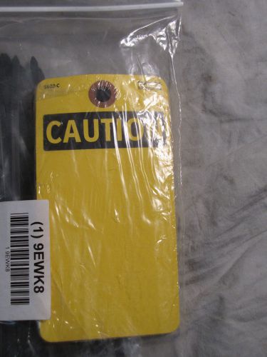 25pk electromark caution tags 5-3/4&#034; x 3&#034; yellow &amp; black new for sale