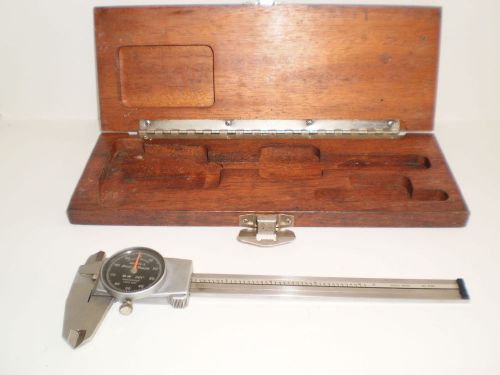 BROWN &amp; SHARPE SWISS MADE DIAL CALIPER 599-579-5 WITH WOODEN CASE