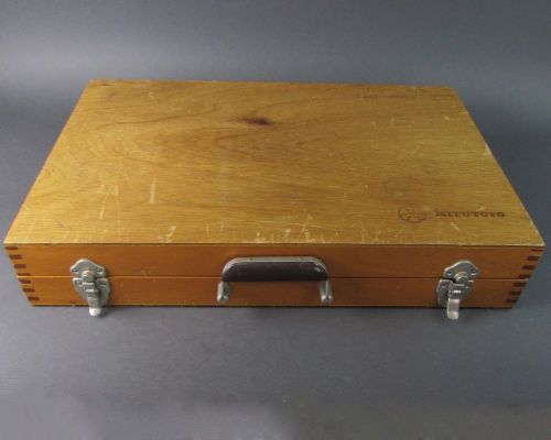 Mitutoyo Measurement Gage Micrometer Set - WOODEN BOX CASE ONLY 21.5&#034; x 14.25&#034;