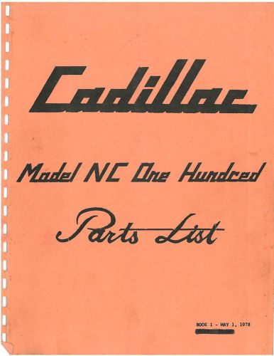 Cadillac NC100 Parts List