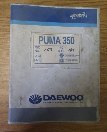 Daewoo turning center puma 350 350l 350m 350lm fanuc cnc operating manual for sale