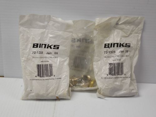 NEW LOT OF 3 BINKS FEMALE AIR HOSE CONNECTOR FITTING 72-1328 3/8&#034; SW 3/8&#034; HOSE