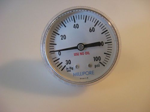 (HD) Millipore Pressure/ Vacuum Gauge, 0-100 PSI, 0-30 in Hg vac, 01-0111-E