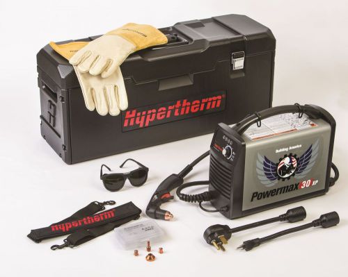 Hypertherm powermax 30 xp plasma cutter 088079 with case, gloves, glasses &amp; more for sale