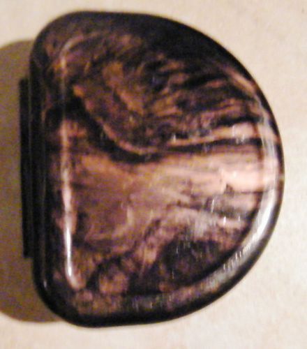 Cool Designer Dental Retainer Mouth Guard Case Box Container - Brown Gold Swirl