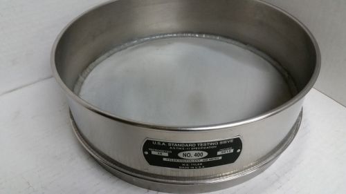 US Tyler No. 400 Stainless Steel 400 Mesh USA Standard Testing Sieve 12 inch