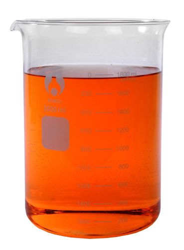 Large glass 2000ml beaker laboratory borosilicate value 2 liter for sale