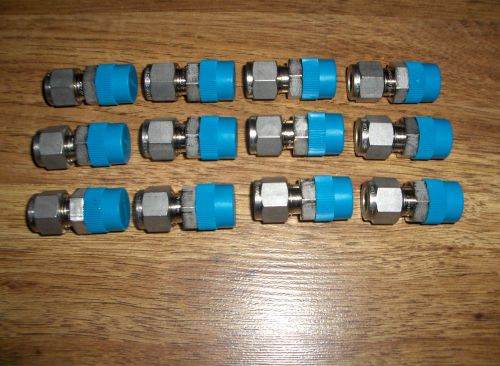 (12) new swagelok stainless steel male connector tube fittings ss-600-1-6 for sale