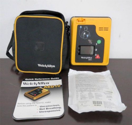 Welch Allyn AED 10 w/ Soft Carrying Case AED10 with Battery and Pads WARRANTY