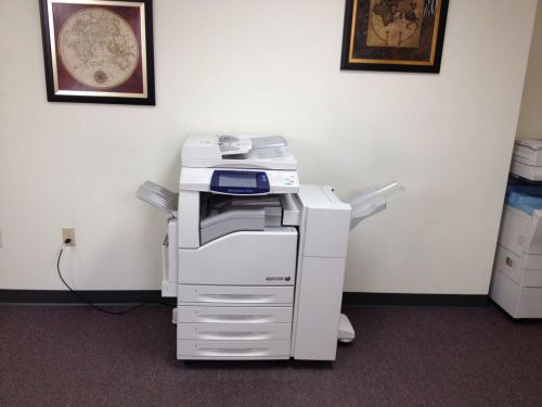 Xerox workcentre 7435 color copier machine network print scanner fax finisher for sale