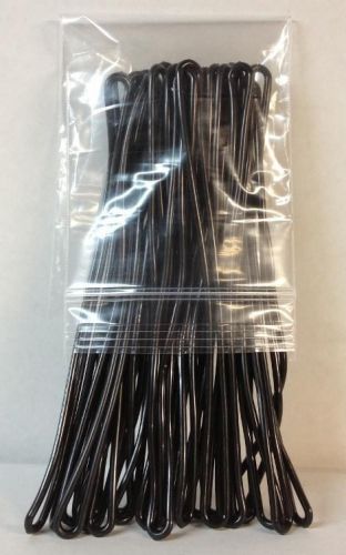 Black Luggage Tag loops 100 / bag, 9 inch plastic worm loop travel school