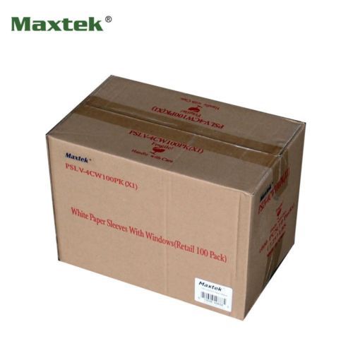 1000 Pack Maxtek White Paper CD DVD Sleeves Envelope Holder with Window Cut Out
