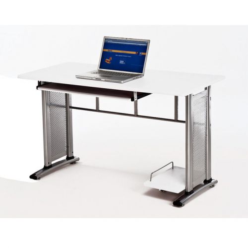 Tavolo porta computer in MDF scrittoio da ufficio finitura bianco