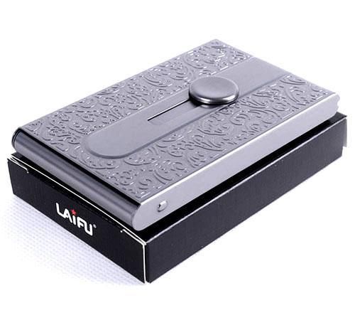 Office automatic slide out embossed business card case holder b31gy for sale