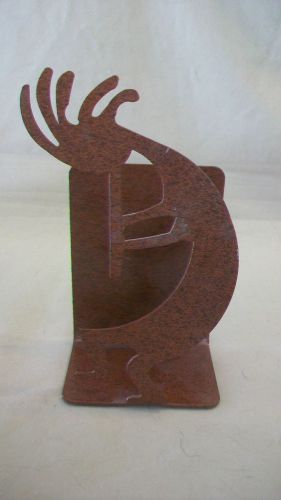 COPPER TONE WITH BLACK METAL KOKOPELLI LETTER, NAPKIN OR BUSINESS CARD HOLDER
