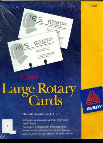 Avery 5386 Laser Large Rotary Cards 3&#034;x5&#034;