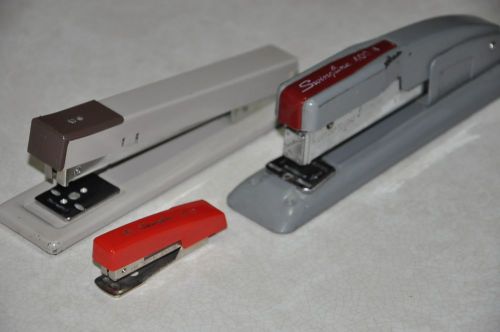Lot of 3 Staplers Swingline 400 S Tot 50 Red Irvin Model 750 MADE IN U.S.A.