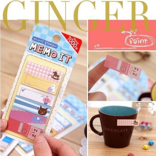 Korean Daiso Sticker Post-It Bookmark Point It Marker Memo Flags Sticky Notes