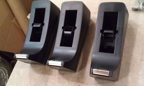 9B88 LOT OF 3 SCOTCH TAPE DISPENSERS, STANDARD C-38 STYLE, BLACK, 1# EACH, NEW