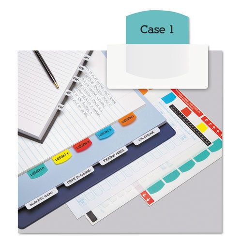 Laser Printable Index Tabs, 1 1/8 Inch, Five Colors, 100/Pack