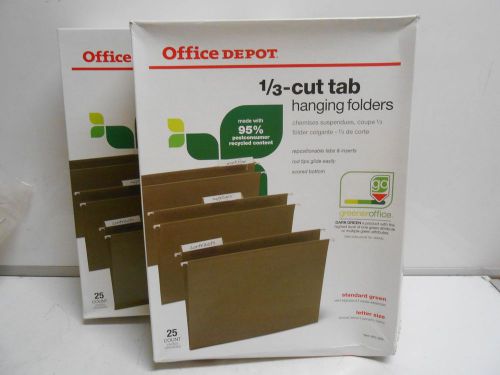 LOT OF 2 NEW OFFICE DEPOT 810-929 1/3-CUT TAB HANGING FOLDER