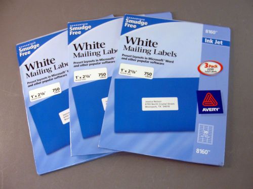 Avery self adhesive address mailing shipping label lot 1 x 2-5/8 ink jet 8160 us for sale