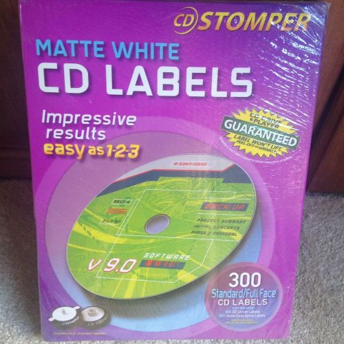 Matte White CD Labels for Inkjet and Laser Printers (300) by CD Stomper