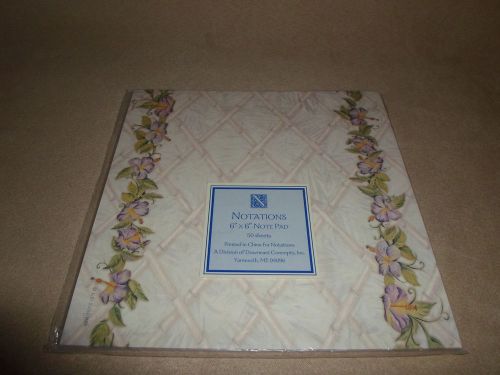 Purple Hibiscus Flower 50 Sheet Note Pad By Notations~6&#034; X 6&#034;, NEW IN PACKAGE!!