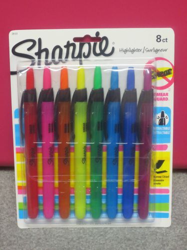 3 Packages~Sharpie Retractable Highlighters 8ct. Narrow Chisel Tip Smear Guard