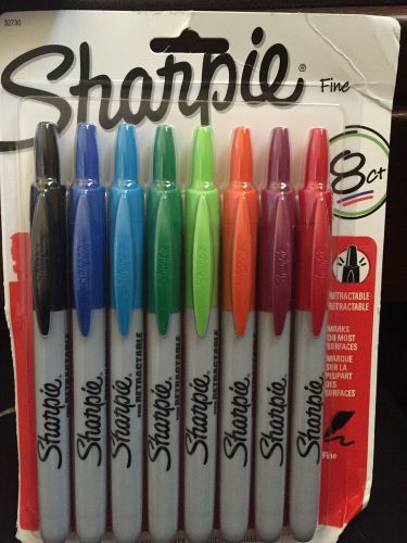 New 7 retractable sharpie fine point permanent markers 8 colors for sale