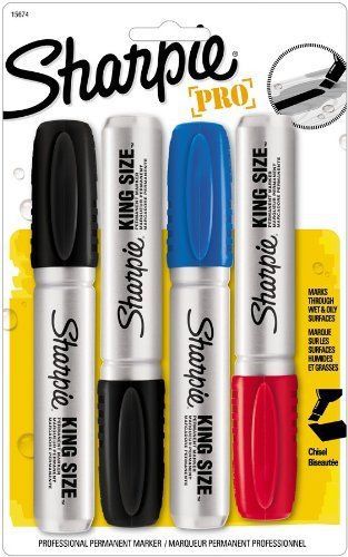 Sharpie king size professional permanent marker 4 pack (1799262) for sale