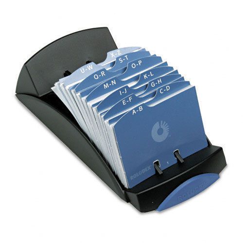 Rolodex 67186 Open Tray Business Card File, Black ~ Free Shipping