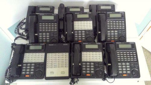 LOT OF 9 PANASONIC KX-T7453-B BACKLIT LCD ADJ. DIGITAL CORDLESS BUSINESS PHONES