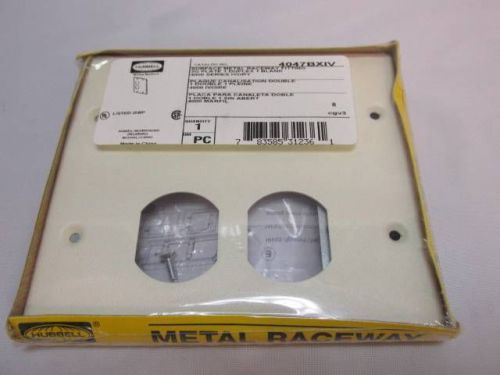 New nib hubbell surface metal raceway fitting 2g plate 1 duplex 1 blank - ivory for sale