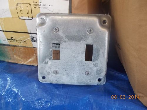 Cooper Crouse-Hinds TP508 4&#034;Square Surface Cover for two toggle switches, raised