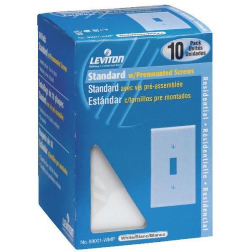 Leviton M24-88001-WMP 10-Pack Switch Wall Plate-10PK WH 1-TOG PLATE