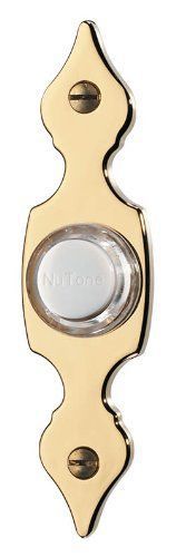 NuTone PB29LPB Wired Lighted Door Chime Push Button  Polished Brass Finish