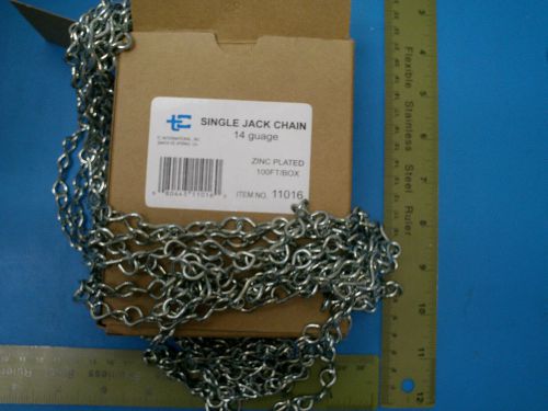 Chain #14 Single Jack  ZINC PLATED 100 ft Box, FREE SHIPMENT FOR CONTINENTAL USA