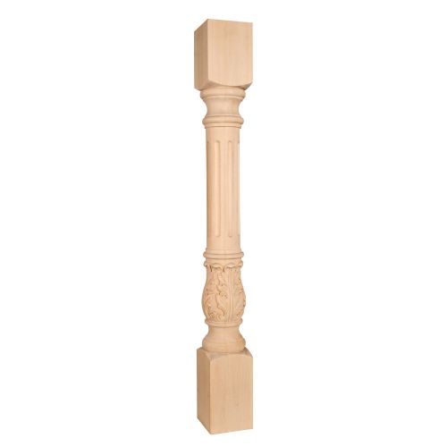 Turned acanthus post (cabinet island leg). 4&#034; x 4&#034; x 35-1/2&#034;-  #p23 for sale