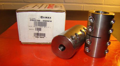 CLIMAX, 2ISCC100-050SKW, 2-Pc Clamping Coupling, SS, 1&#034; x 1/2&#034;, Qty. 2 Ea, /LJ3/