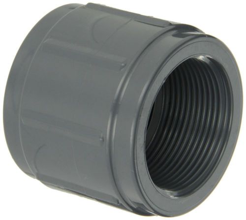New gf piping systems pvc pipe fitting, coupling, schedule 80, gray, 1-1/2&#034; npt for sale