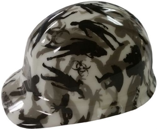 GLOW IN THE DARK! Hydro Dipped Cap Style Hard Hat w/ Ratchet - ZOMBIE HUNTER