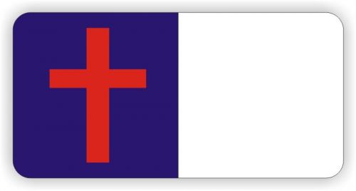 Christian Flag Hard Hat Decal | Helmet Stickers Label Cross Church Religious